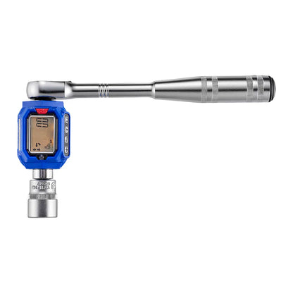 The Digital Torque Adapter mounted on a ratchet, ready to torque a fastener